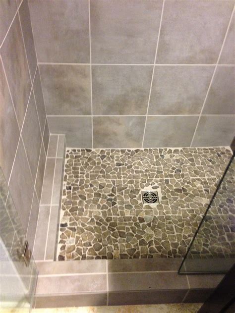 Complete with rainfall shower head and ambient lighting for more the bathroom shower tile ideas suits your master bathroom that requires luxurious design. Tile Shower Enclosure with Stone Shower Pan