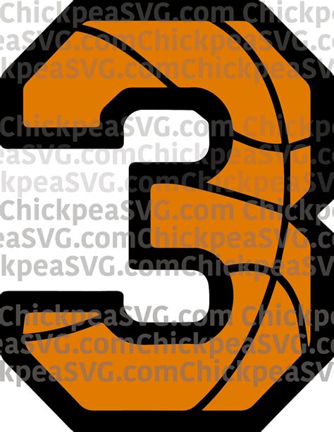Basketball Number Three Svg Design 3 Varsity Number Etsy