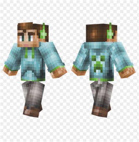 Minecraft Skins Light Blue Hoodie Skin Png Image With Transparent
