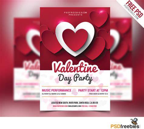 Valentine Day Party Flyer Free Psd Download Psd