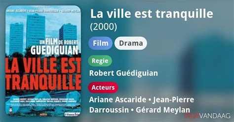 La Ville Est Tranquille Film 2000 Filmvandaag Nl