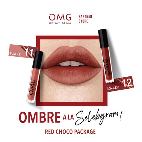 Jual Omg Oh My Glam Matte Kiss Lip Cream Red Choco Package 11 Bumble