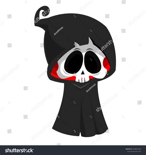 Angry Cartoon Grim Reaper Flying Halloween Stock Illustration 1528061687