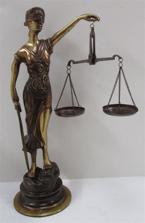 Scales Of Justice Blind Lady Justice 11in Bronze On Brass Favorite No