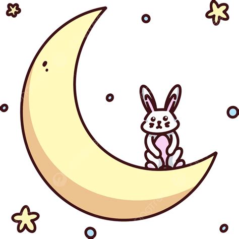 Luna De Conejo Vector Png Conejo Luna Estrella Png Y Vector Para