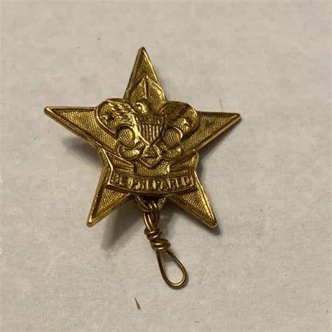 Vintage 1940s Star Rank Boy Scout Uniform Badge Pin Bsa Sash Award 32
