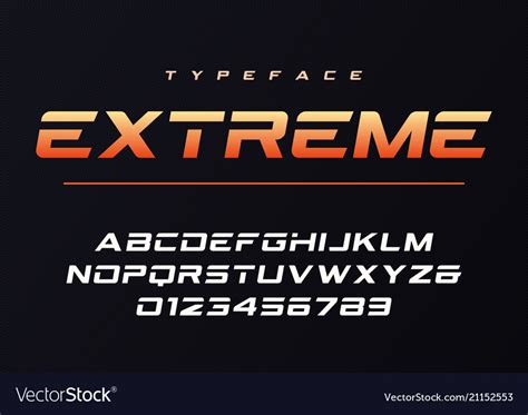 Extreme Trendy Futuristic And Sports Font Design Vector Image