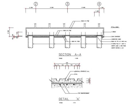 Section Details Of Mat Foundation Is Given In This 2d Autocad Dwg