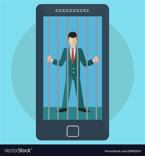 Mobile Phone And Social Media Addiction Man Vector Image