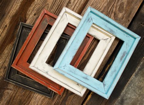 I made these farmhouse picture frames for my sister in law when we made over her formal living room (more on that soon!)! Farmhouse Distressed Frame, Picture Frames, Rustic Picture ...