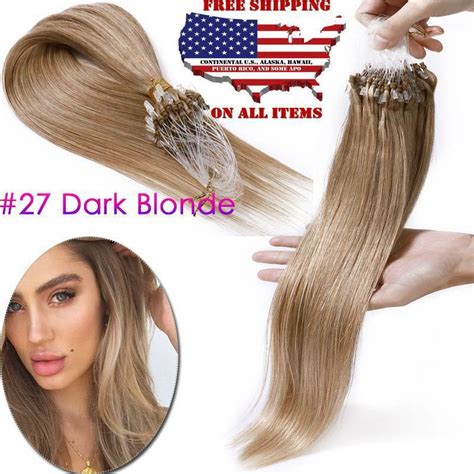 16 24 Blending Micro Beads Ring Loop Human Remy Hair Extensions 1g