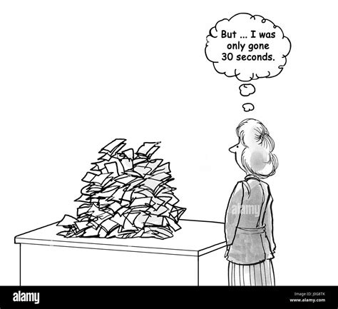 Business Cartoon About Never Ending Paperwork Stock Photo Alamy