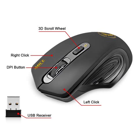Adjustable Receiver Optical Computer Wireless Mouse Usb 30