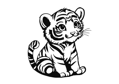 Cute Tiger Svg Cute Tiger Svg Cute Tiger Clipart Cute Tiger Etsyde