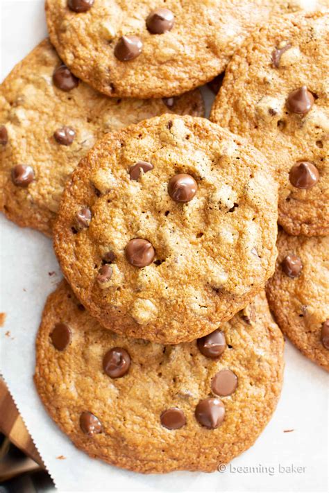 Thin Crispy Vegan Chocolate Chip Cookies Gluten Free Beaming Baker