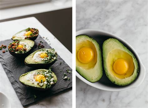 Baked Eggs In Avocado Two Ways Downshiftology