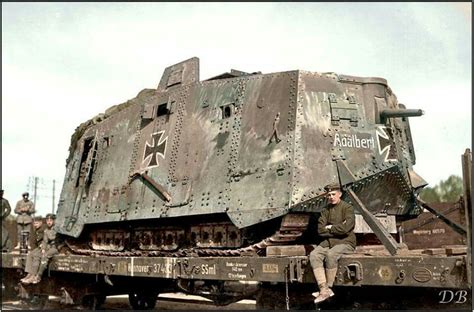 A German A7v Heavy Tank Nicknamed Adalbert Is Seen Here With Two Of