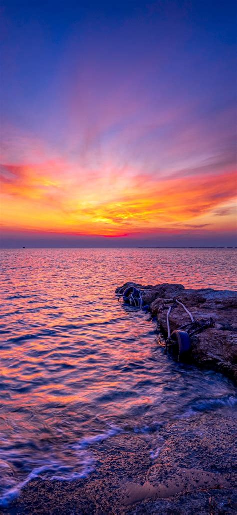 720x1560 Mediterranean Sea Sunset 720x1560 Resolution Wallpaper Hd