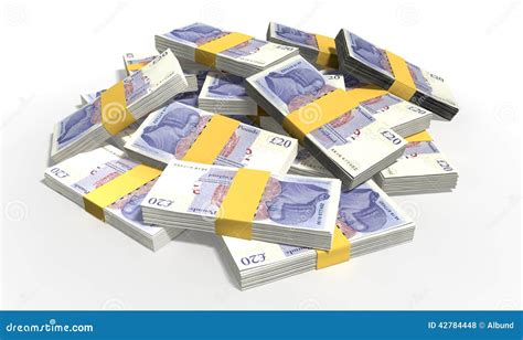 British Pound Sterling Notes Scattered Pile Editorial Stock Photo