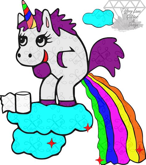 Pooping Rainbows Unicorn Fully Customizable Svg Image Etsy