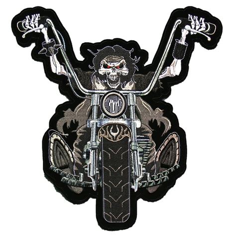 1piece Large Size Embroidery Ghost Biker Patches For Jacket Back
