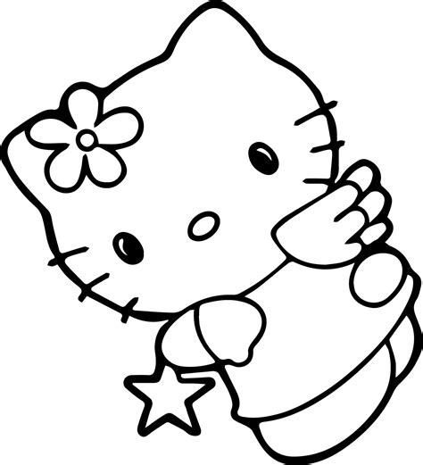 Hello Kitty Star Coloring Page - Wecoloringpage.com