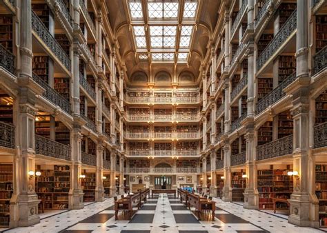 The George Peabody Library Part Of Johns Hopkins University Contains