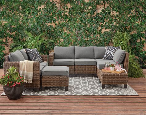 Better Homes And Gardens Brookbury 4 Piece Wicker Sectional Sofa Set