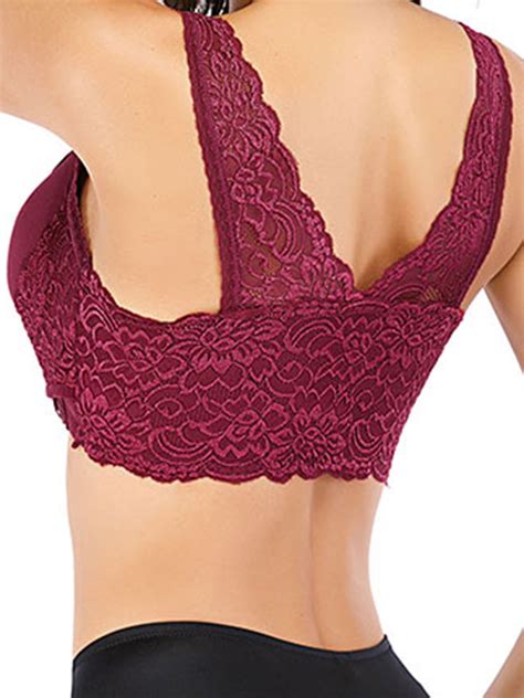 Sexy Womens Lace Padded Bra Sport Crop Top Lingerie Cotton Push Up