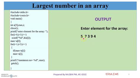 Module Program Largest Number In An Array Youtube