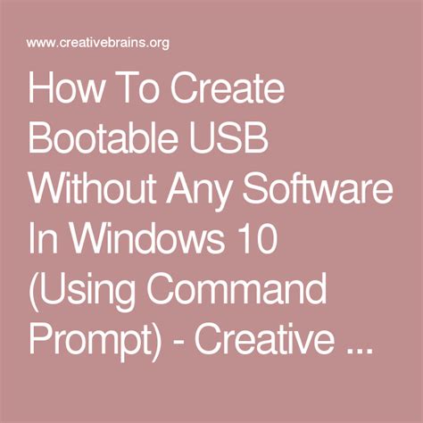 How To Create Bootable Usb Without Any Software In Windows 10 Using