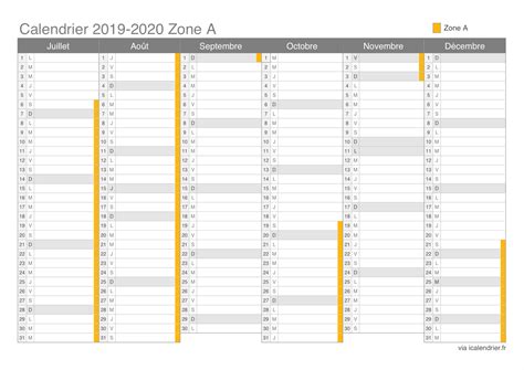 Vacances de la toussaint 2021. Calendrier Zone A | Calendrier 2020
