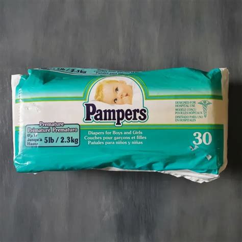 Vintage Pampers Diapers 1995 Boys Girls Premature Preemie Up To 5 Lbs