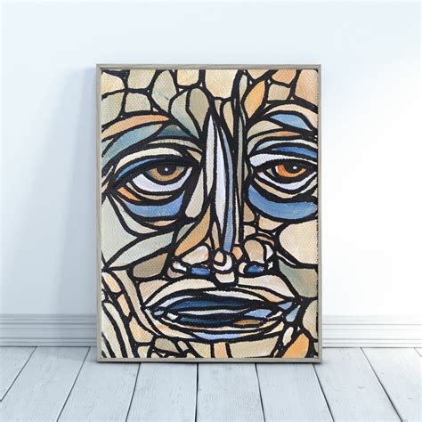 Abstract Face On Canvas Figure Painting Painting On Canvas Etsy