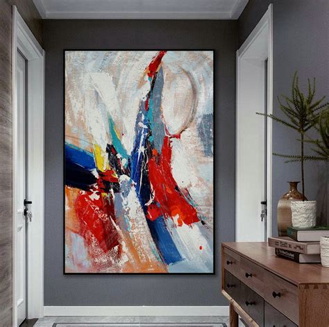 Extra Large Vertical Modern Art Work Contemporary Abstract Wall Art Palette Knife Thick Acrylic