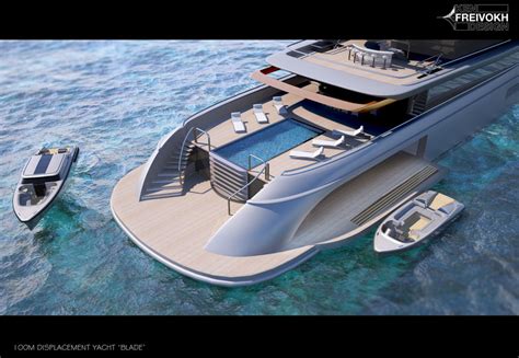 100m Luxury Yacht Blade Concept Aft View — Yacht Charter And Superyacht