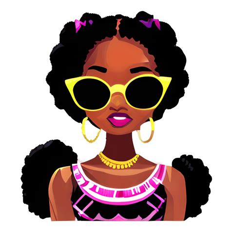 Cute Light Skinned Black Woman Wearing Sunglasses · Creative Fabrica
