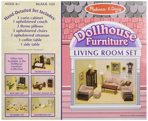 Melissa And Doug Deluxe Doll House Furniture Living Room Set Ebay