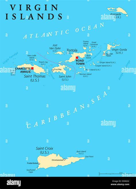 Virgin Islands Political Map Stock Photo Alamy