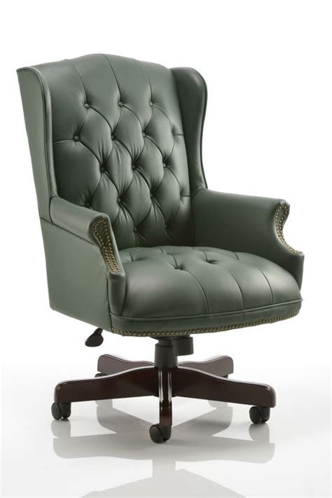 Green Leather Office Chair Home Furniture Design