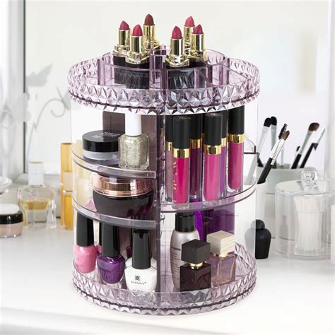 makeup cosmetic organiser storage box shelf 360 degree rotating display acrylic ebay