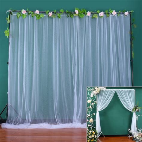 White Sheer Backdrop Curtains Tulle Backdrop Curtain For Parties