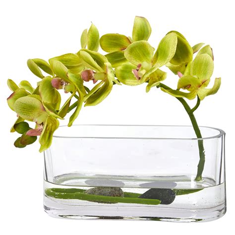 Nearly Natural Phalaenopsis Orchid Artificial Arrangement In Glass Vase