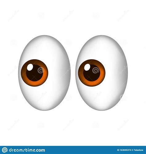 Pair Of Cartoon Eyes Looking Slightly To The Left On A