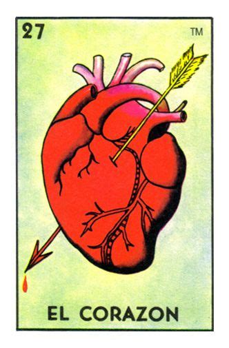 The El Corazon Card From The Loteria Deck Produced By Don Clemente