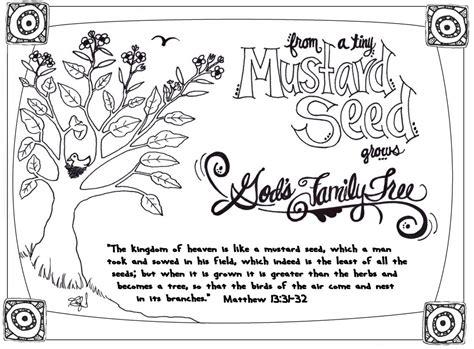 Parable of the Mustard Seed | Mustard seed parable, Bible coloring