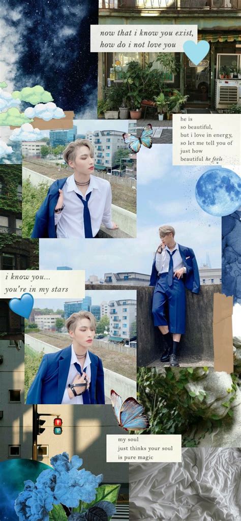 Park Seonghwa Ateez Blue Green Nature Aesthetic Idol Wallaper Lockscreen Kpop