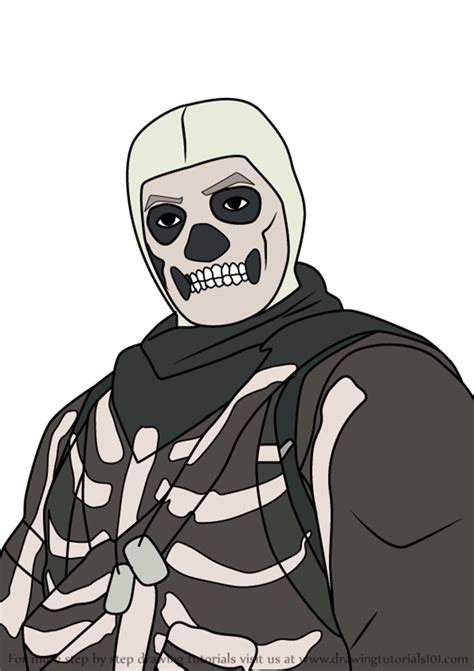 Learn How To Draw Skull Trooper Jonesy From Fortnite Fortnite Step By