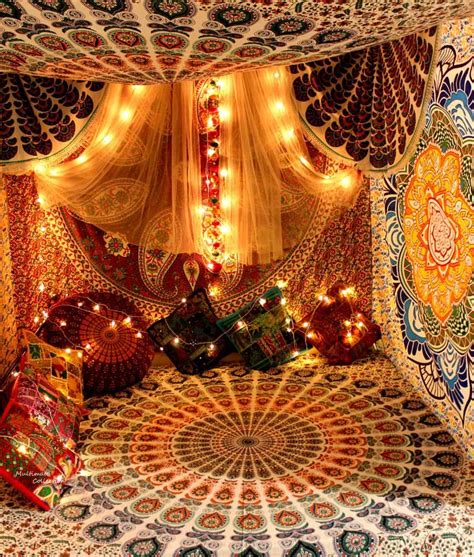 A boho chic bedroom is that kind of space that perfectly expresses your personality. DormTapestry Bedroom. Buy Multi color Hippie Mandala Dorm ...