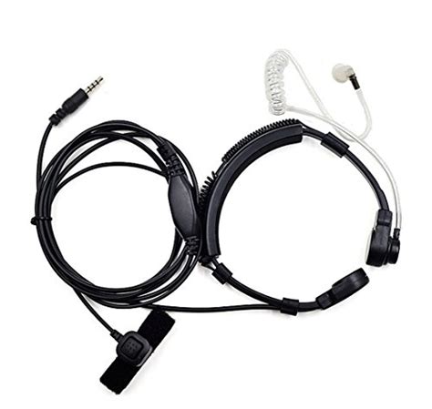 Fanverim 3 5mm Jack Plug Cool Throat Mic Microphone Covert Acoustic Tube Earpiece Headset With